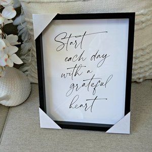 NEW! GLASS Framed PRINT "Grateful Heart"